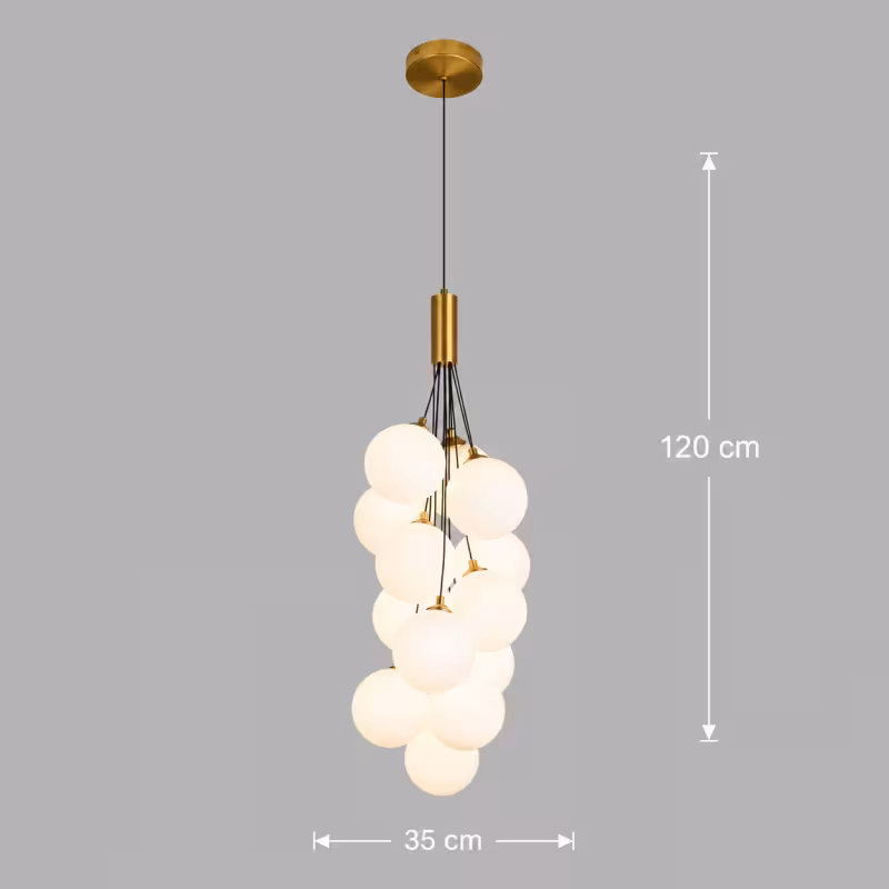 Previzualizare 4: Lustra Suspendata VINE Nobile, Ø35cm, 13xG9, Alb, Metal si Sticla