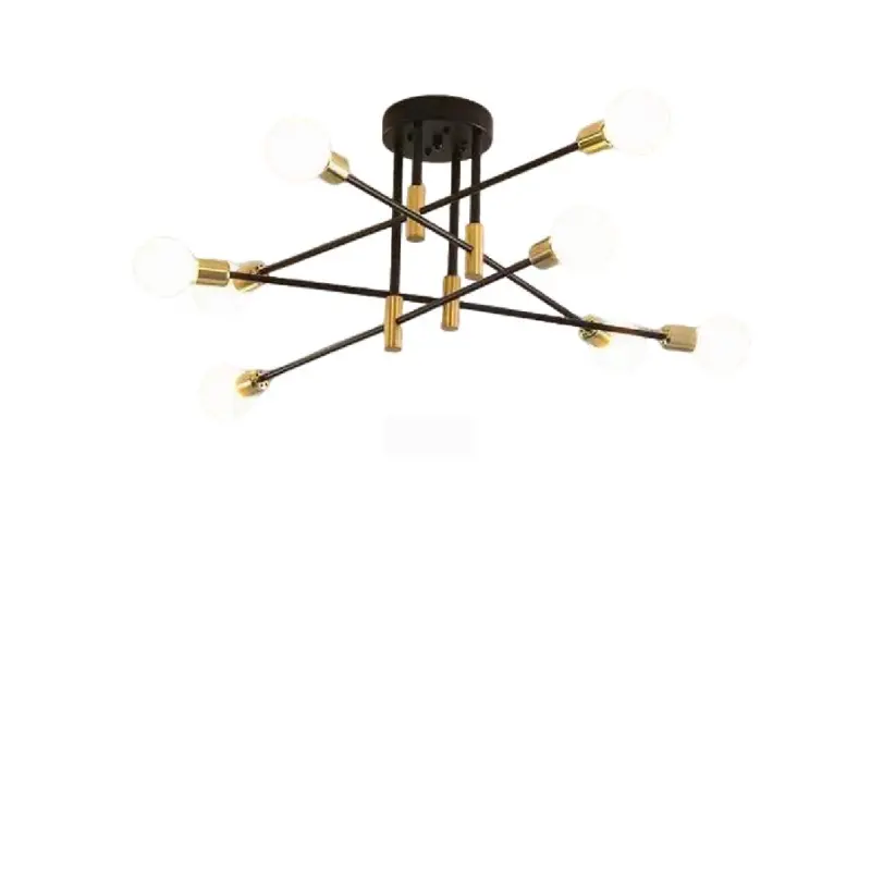 Previzualizare 2: Lustra Modernist Hexa 8 Duo, 8x E27, Negru si Auriu, Design Modern