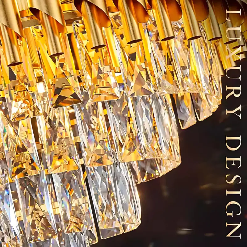 Previzualizare 2: Candelabru Cristal VERSAILLES Magno 8x E14, Diametru 60cm, Auriu, Inaltime Reglabila