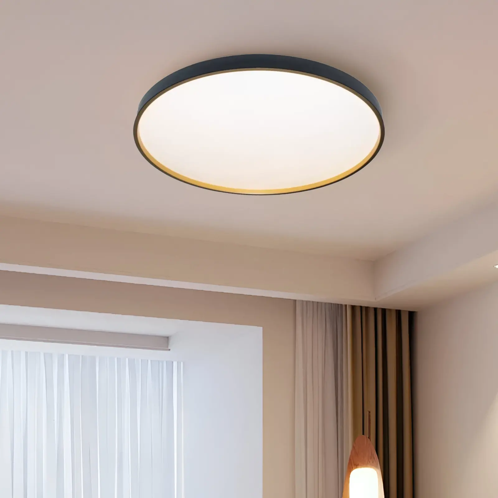 Plafoniera LED Fantas 46W, Rotunda, Abs, Alb si Negru