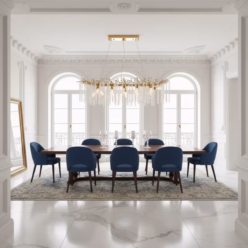 Previzualizare 3: Candelabru Cristal ARBUS Regalis, 120x40cm, 12xE14, Auriu, Metal si Cristal