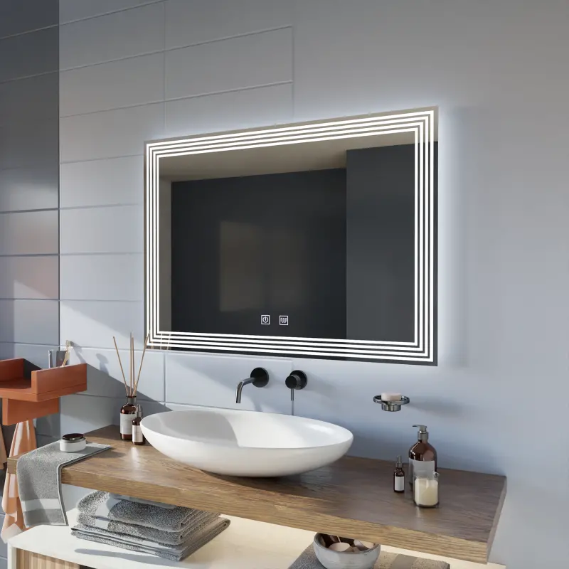 Oglinda LED Rectangulara, Dezaburire, 80x60cm, ADIS Basic Touch