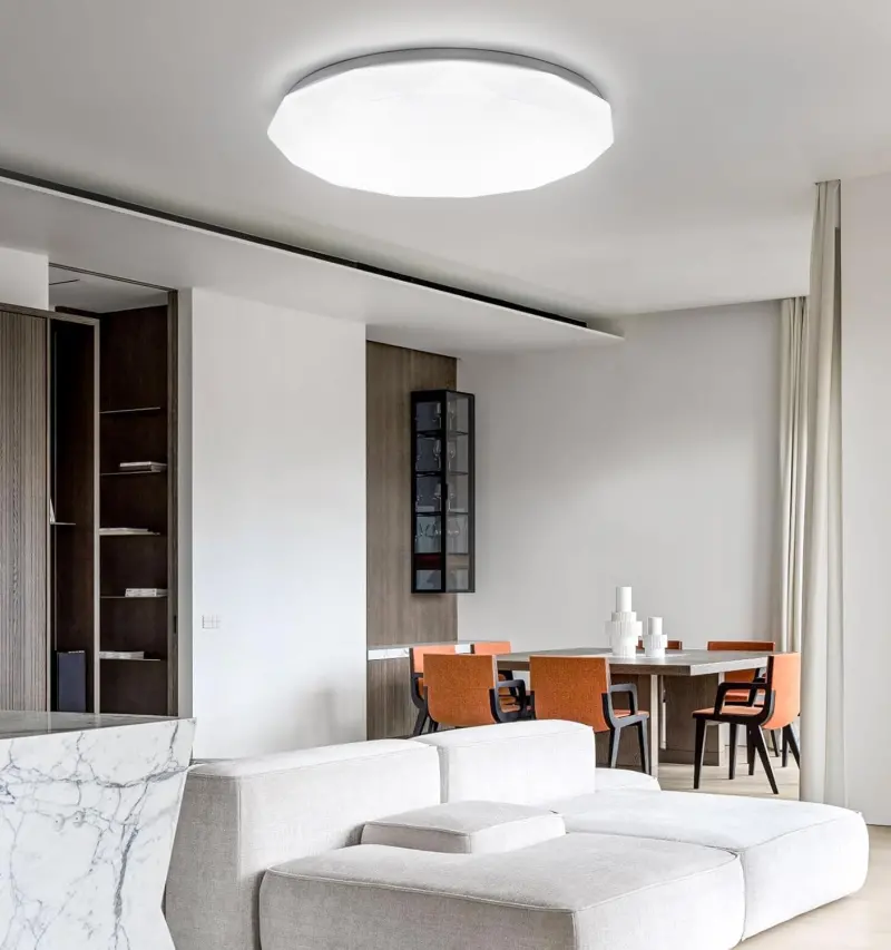 Plafoniera LED Hexagon 23 cm, 22W, 3000K / 4000K / 6000K, Alb, Metal si Acril