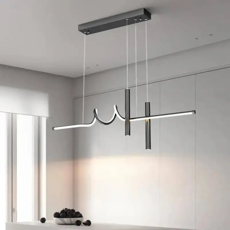 Lustra LED suspendata cu telecomanda DANNA 35W, lumina Rece/Calda/Neutra, Dimabila, Negru, Inaltime Reglabila