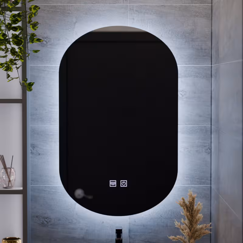 Previzualizare 3: Oglinda LED Ovala, 50X80cm, E14S/50X80, Touch, Sistem Dezaburire