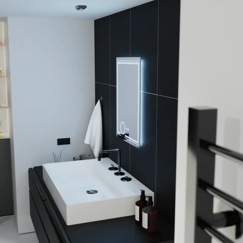 Previzualizare 3: Oglinda LED Rectangulara, 60x80cm, CANTO Touch, Sistem Dezaburire, Dimabila