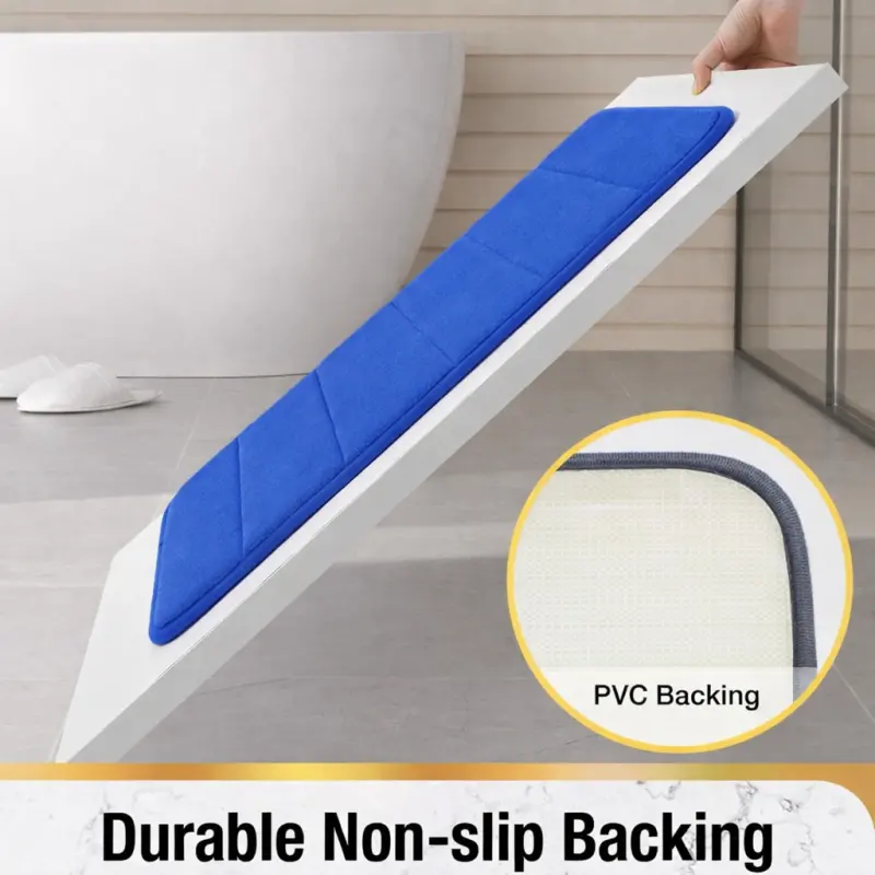 Previzualizare 4: Covoras de Baie, 50x80 cm, Albastru, Antiderapant, Absorbant