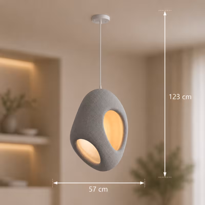 Previzualizare 4: Lustra Moderna FOAMER Magno, 57 cm, Suspendata, 1 X E27, Gri, Metal si Spuma, Inaltime Reglabila