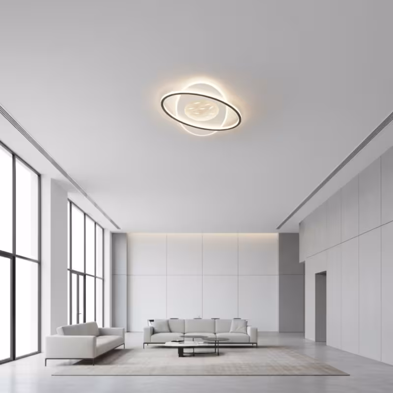 Previzualizare 4: Lustra LED cu telecomanda VOLTA 96W, Ovala, lumina Rece/Calda/Neutra, Dimabila, Negru