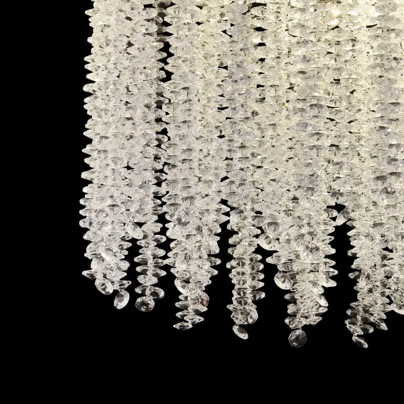 Previzualizare 4: Candelabru LED Cristal LLC215/550WH Rotund, 29W, Lumina Rece/Calda/Neutra, Cristal, Auriu