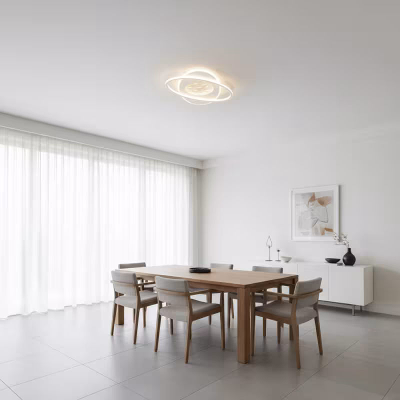 Previzualizare 3: Lustra LED cu telecomanda VOLTA 96W, Ovala, lumina Rece/Calda/Neutra, Dimabila, Alb