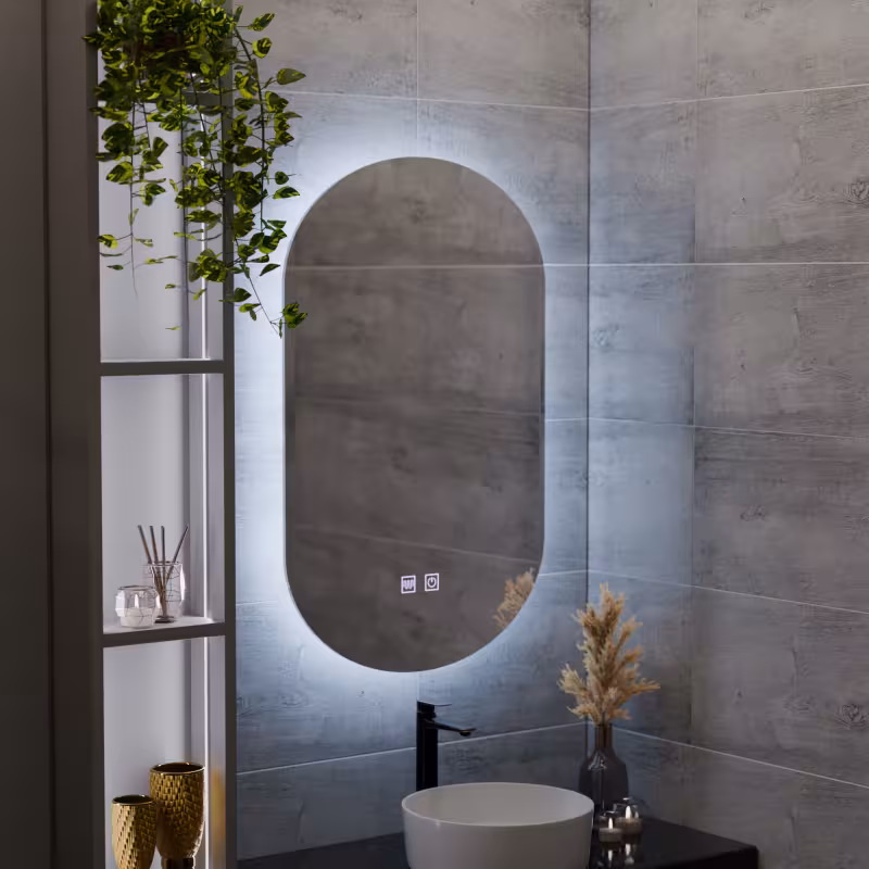 Previzualizare 4: Oglinda LED Ovala, 50X80cm, E14S/50X80, Touch, Sistem Dezaburire