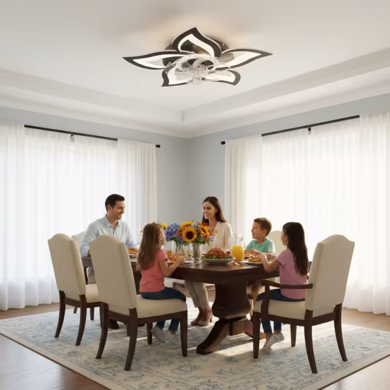 Previzualizare 4: Lustra LED Ventilator ANEMO cu Telecomanda, 49W, D85cm, Lumina Rece/Neutra/Calda, Metal si Plastic, Negru