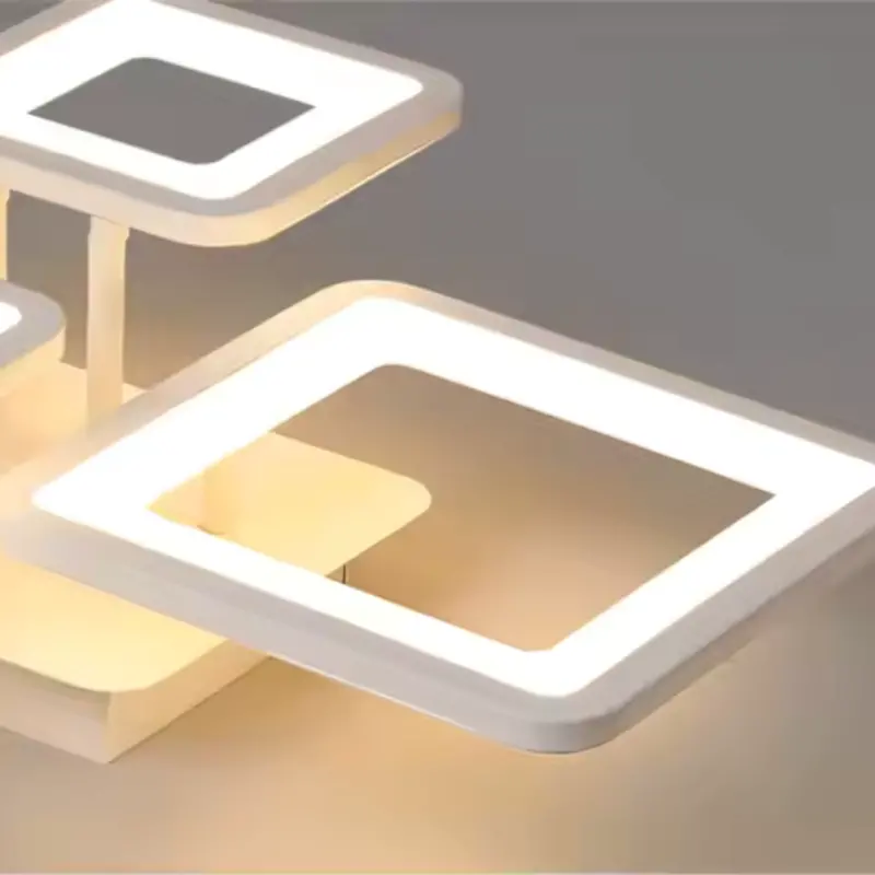 Previzualizare 2: Lustra LED cu telecomanda ELLA 67W, 4 Patrate, lumina Rece/Calda/Neutra, Dimabila, Alb