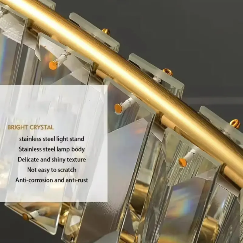 Previzualizare 4: Lustra LED cu telecomanda si cristal LUIGI, 57W, lumina Rece/Calda/Neutra, Dimabila, Auriu