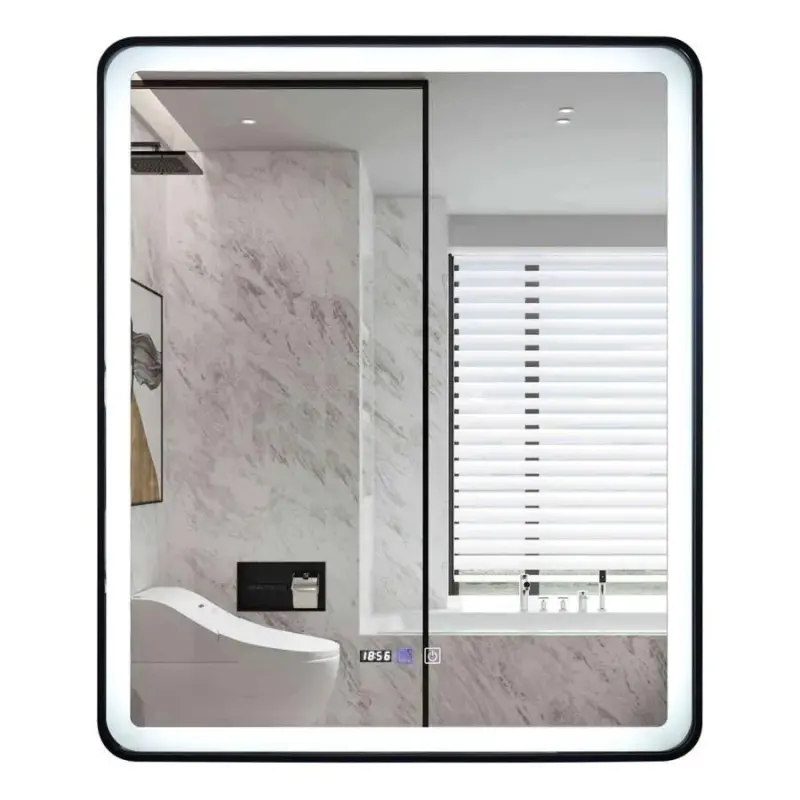 Previzualizare 3: Oglinda LED Rectangulara 70x90cm EDGE Touch Sistem Dezaburire, Rama Neagra