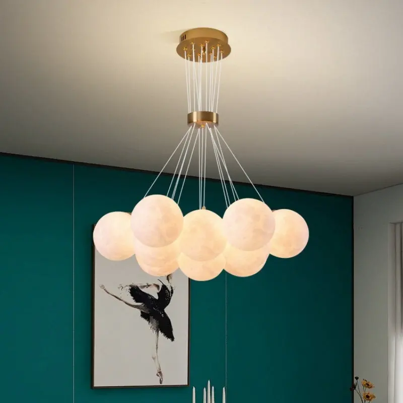 Previzualizare 3: Lustra MODERNA LOFT Bagliore, Glob, 9xE27, Inaltime Reglabila, Auriu
