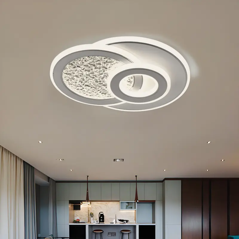 Previzualizare 4: Lustra LED KOMPACTO 47W, 3 Cercuri, lumina Rece/Calda/Neutra, Alb