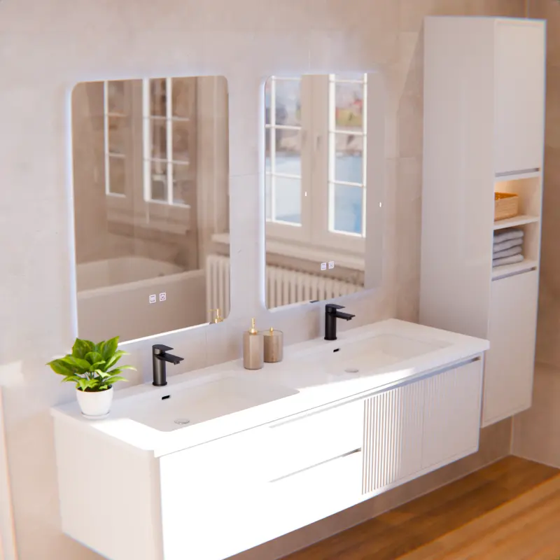 Previzualizare 3: Oglinda LED Dreptunghiulara ARTEA Touch, 60X80cm, Sistem Dezaburire, Dimabila, Lumina Rece 6000K