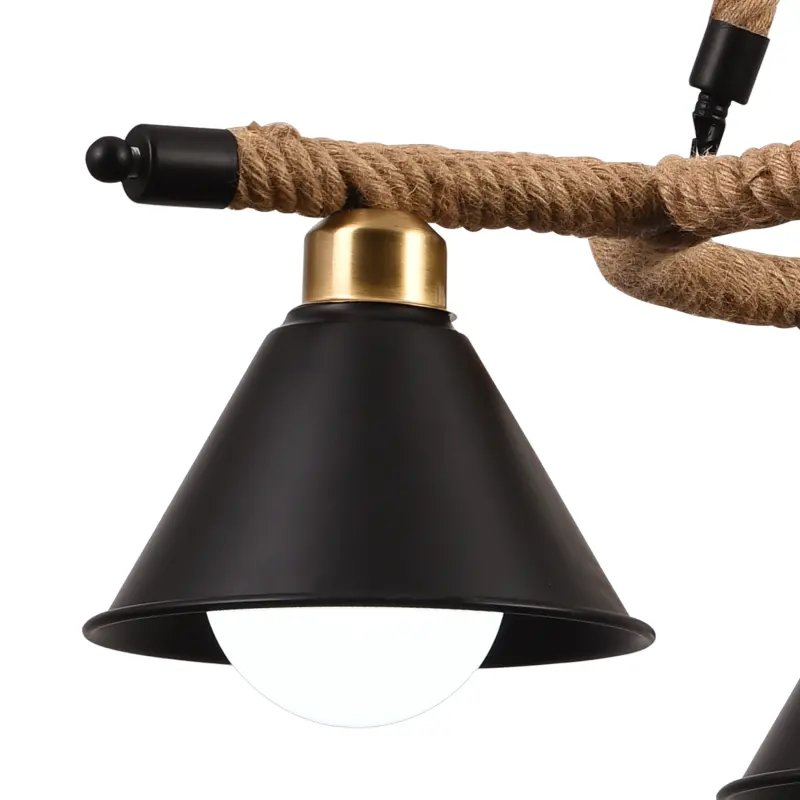 Previzualizare 2: Lustra Suspendata Vintage, LV571/3BK, 3xE27, Maro, Metal si Sfoara