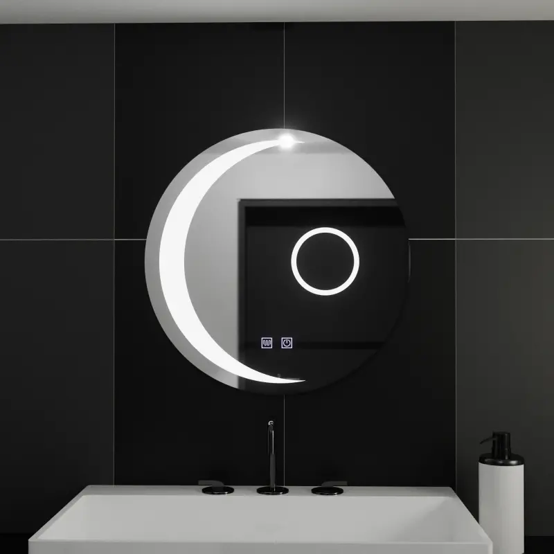 Previzualizare 4: Oglinda LED Rotunda, 60cm, Orbis Touch, Sistem Dezaburire,Dimabila