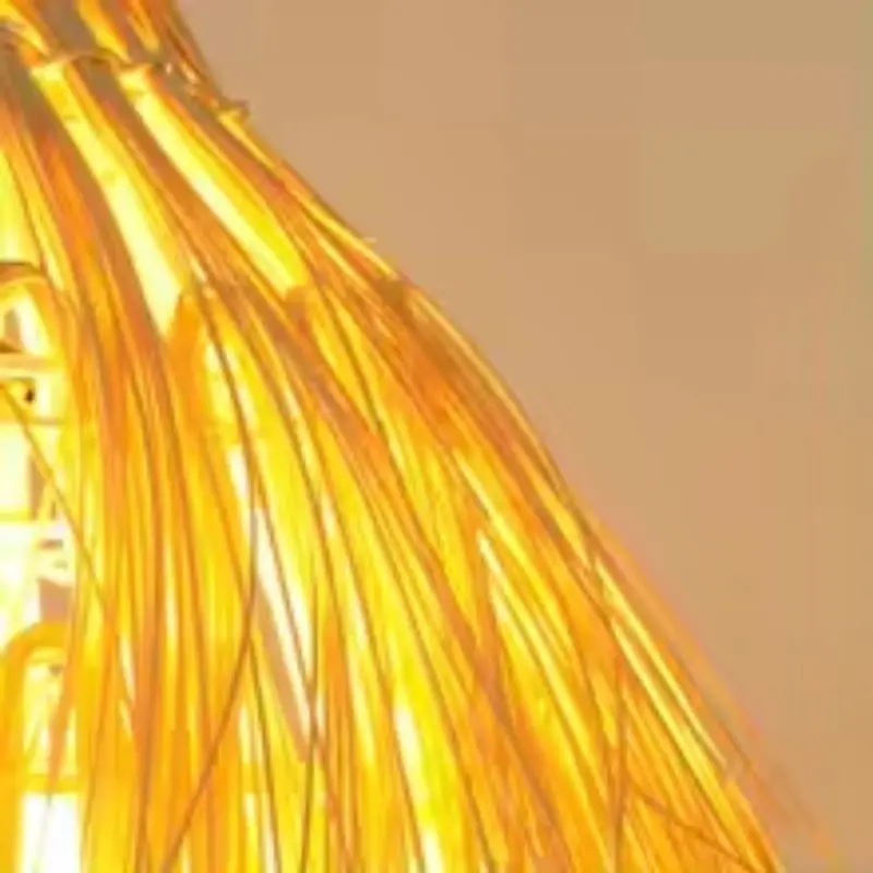 Previzualizare 4: Lustra Vintage Paie LV810, 1xE27, Rustic, 38cm, Galben