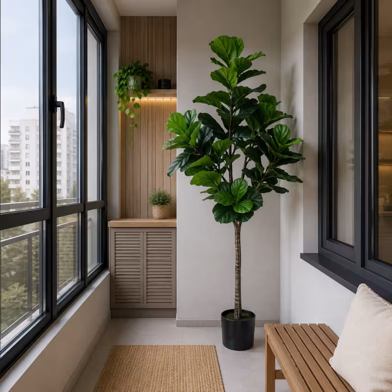 Previzualizare 3: Planta Artificiala Copac Tip Ficus, 180 cm, Verde, cu Ghiveci