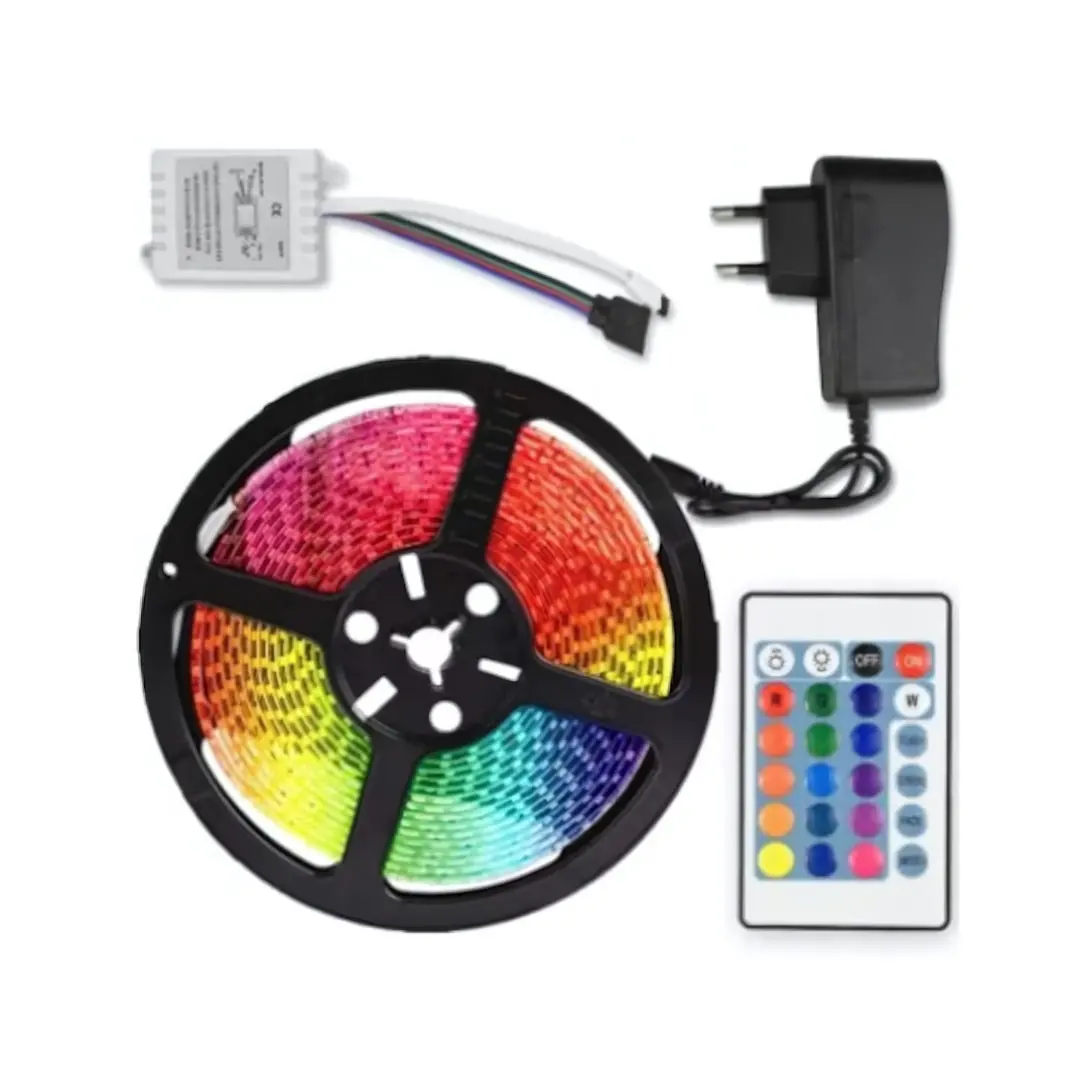 Kit Banda LED 2835 cu telecomanda, RGB, 10W/m, 5m, IP44