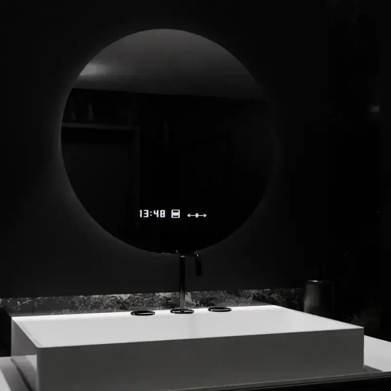 Previzualizare 2: Oglinda LED Rotunda, 70cm, Serenite MotionGlow Marcello, Sistem Dezaburire, Ceas & Termometru, Dimabila