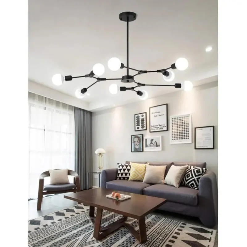 Previzualizare 2: Lustra Architek Nona, 9x E27, Negru, Metal