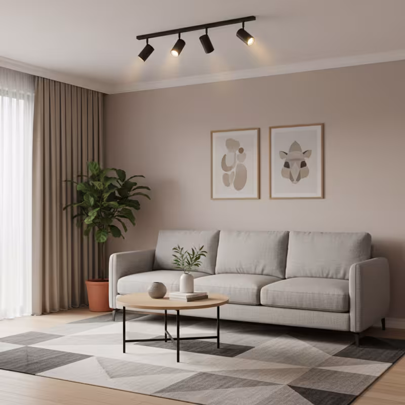 Previzualizare 2: Lustra Clasica Sisimiut, 4xGU10, Metal, Negru