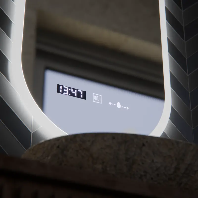 Previzualizare 2: Oglinda LED Ovala, 50x100cm, Lucia Senzor Marcello, Sistem Dezaburire, Ceas & Termometru, Dimabila