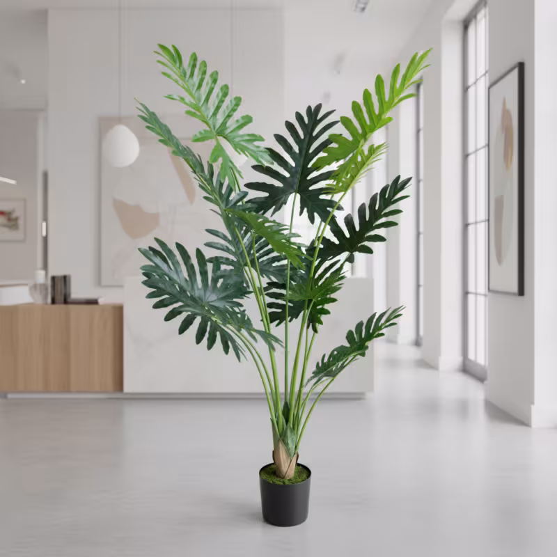 Previzualizare 3: Planta Artificiala Tip Filodendron, 10 frunze, 160 cm, Verde