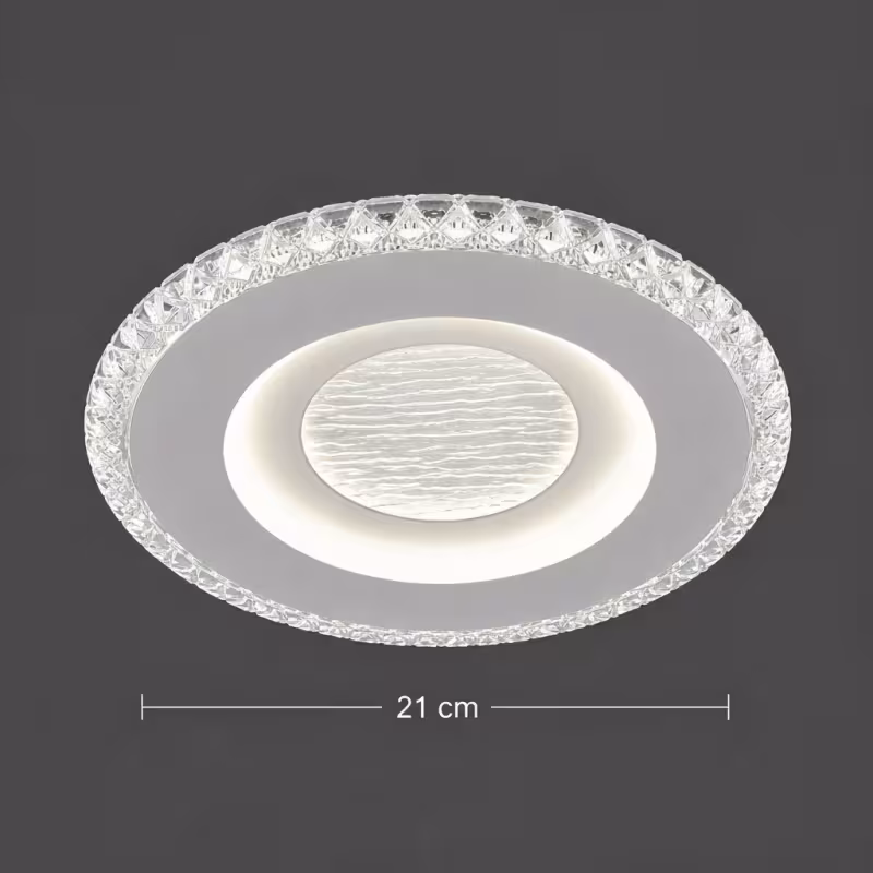 Previzualizare 4: Lustra LED CELUN, 33W, Diametru 21cm, Lumina Calda/Neutra/Rece, Alb, Metal si Acril