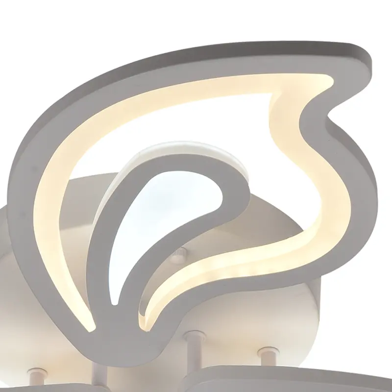 Previzualizare 2: Lustra LED cu telecomanda GLORIOSA 95W, 5 Petale, lumina Rece/Calda/Neutra, Dimabila, Alb