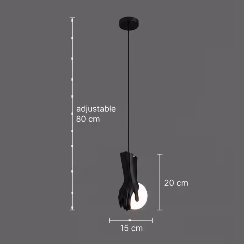 Previzualizare 4: Lustra RUKI, 15x20cm, 1xG9, Sticla si Resina, Negru