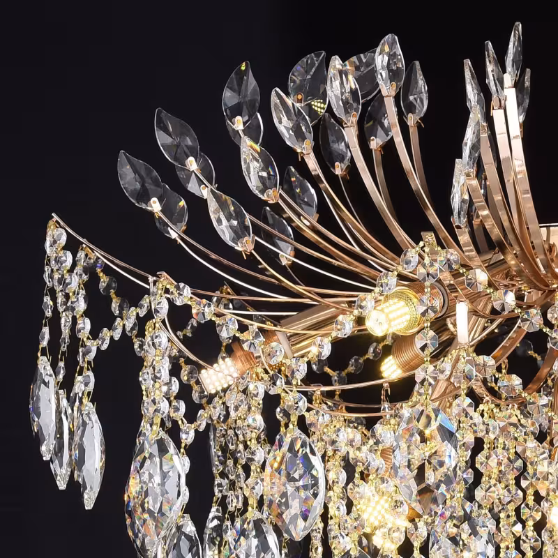 Previzualizare 4: Candelabru Cristal PALERMO Regalis, 12x E14, Diametru 80cm, Auriu