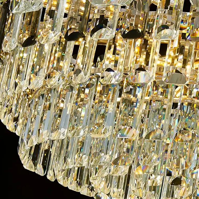 Previzualizare 2: Candelabru Cristal FONTAINEBLEAU Supremo, 15x E14, Diametru 75cm, Auriu, Inaltime Reglabila