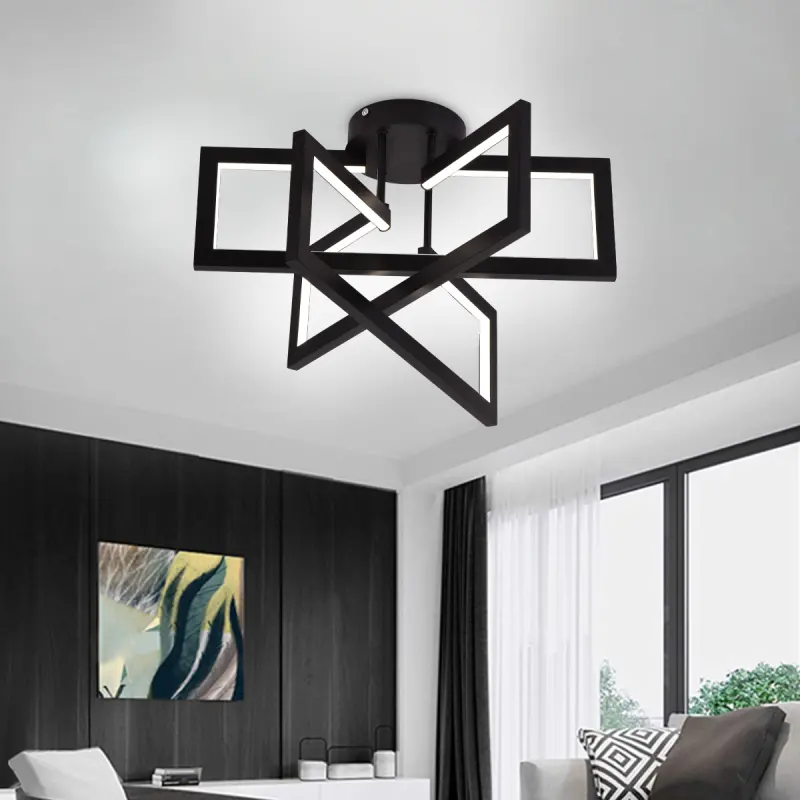 Previzualizare 3: Lustra LED cu telecomanda 72W, 3 Elemente, lumina Rece/Calda/Neutra, Dimabila, Negru, LT750/3BK