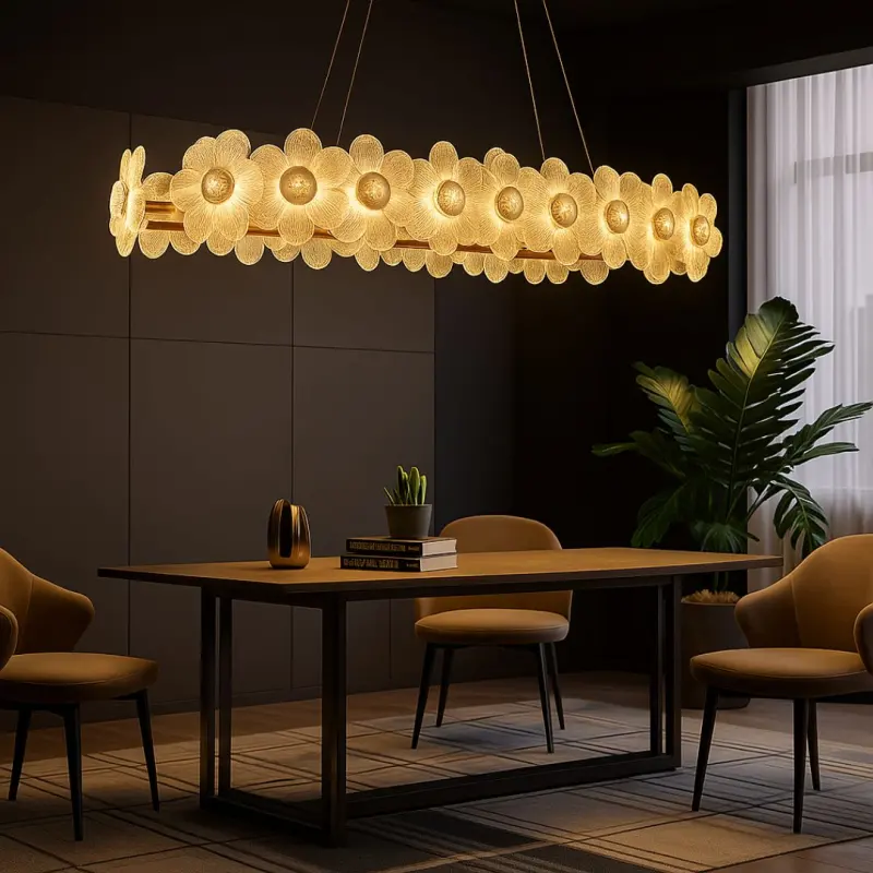 Previzualizare 3: Candelabru Cristal Cadenza Allegro, 80W, Lumina Calda/Neutra/Rece, Inaltime reglabila, Auriu