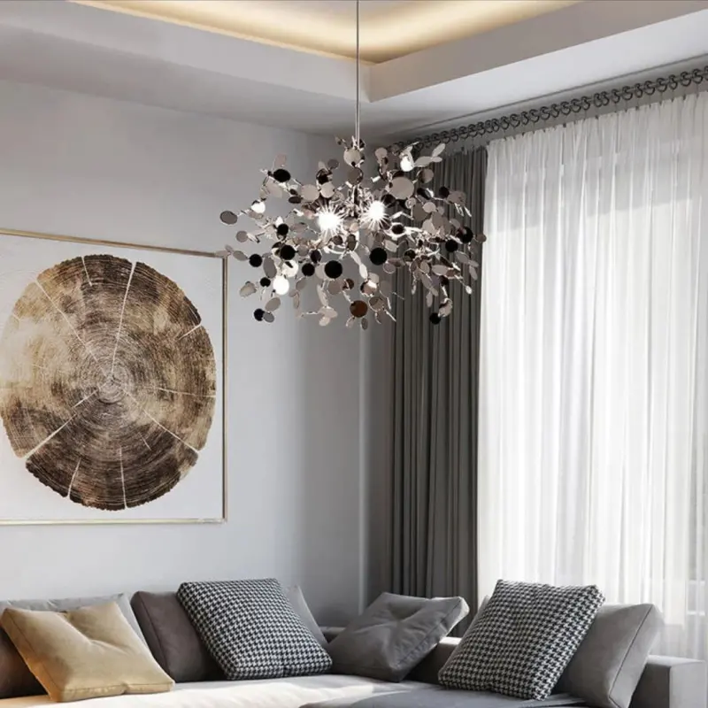 Previzualizare 2: Candelabru Modern, CAPRICIO Allegro, 2xE14, Diametru 40cm, Crom Lucios, Inaltime Reglabila