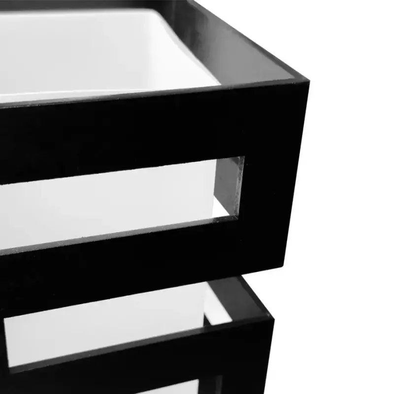 Previzualizare 2: Lustra VANJA cu Abajur Patrat, 3 X Dulie E27 Alb / Negru