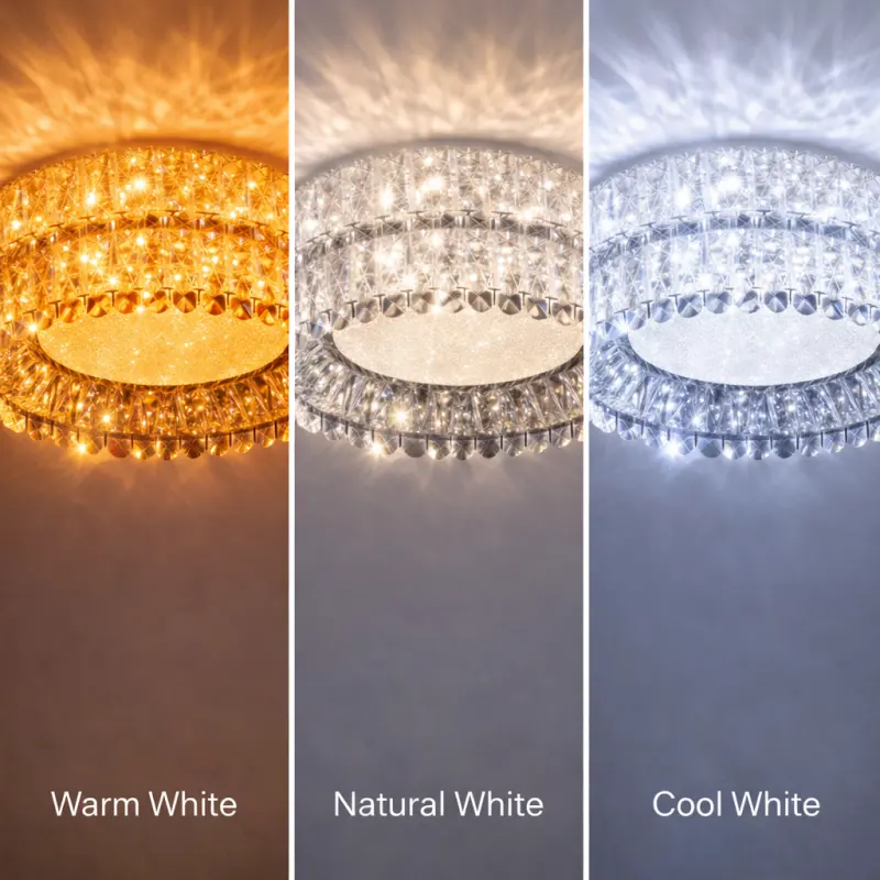 Previzualizare 3: Lustra LED cu Telecomanda, LLC153/500CH, Cristal si Metal, 59W, 1 Cerc, Dimabila, Inaltime Reglabila, Lumina Rece/Calda/Neutra, Iluminat Luxos