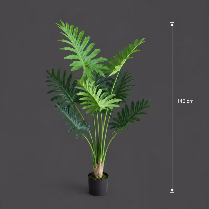 Previzualizare 4: Planta Artificiala Tip Filodendron, 8 frunze, 140 cm, Verde
