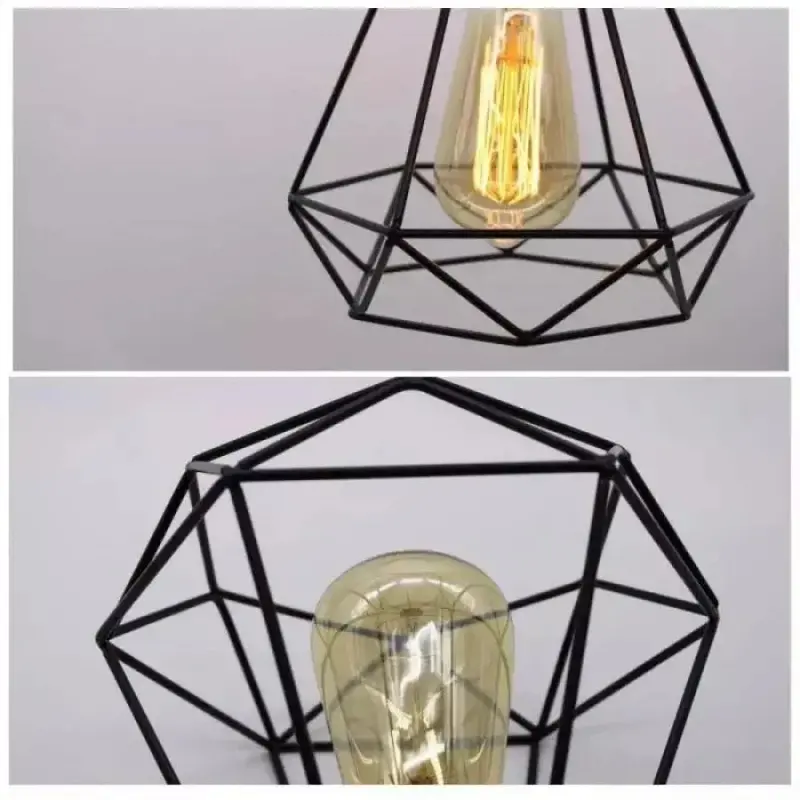 Previzualizare 3: Lustra Forma Diamant, STRUKTUR, 3xE27, Negru, Metal