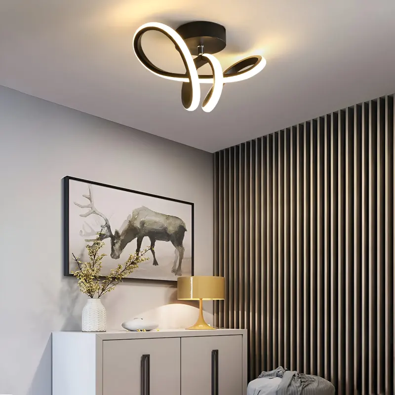 Previzualizare 3: Lustra LED VERTEX Pulse, 13W, Ondulata, Lumina Rece/Calda/Neutra, Negru