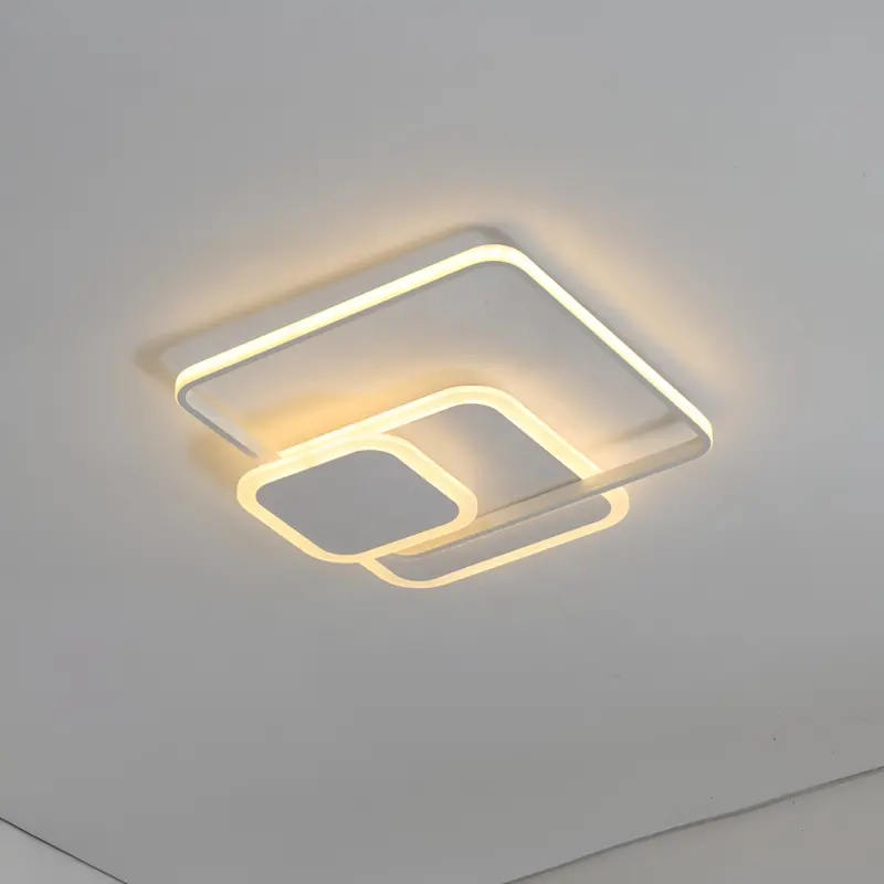 Previzualizare 4: Lustra LED cu telecomanda ANEMONA 75W, 3 Patrate, lumina Rece/Calda/Neutra, Dimabila, Alb