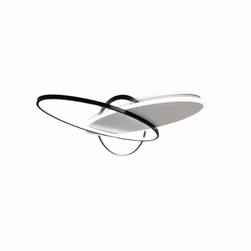 Previzualizare 4: Lustra LED cu telecomanda LIGURIA 77W, 3 Ovale, lumina Rece/Calda/Neutra, Dimabila, Negru Alb