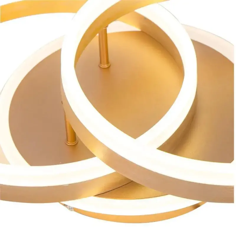 Previzualizare 4: Lustra LED cu telecomanda LYRA 120W, 2 Cercuri, lumina Rece/Calda/Neutra, Dimabila, Auriu Periat