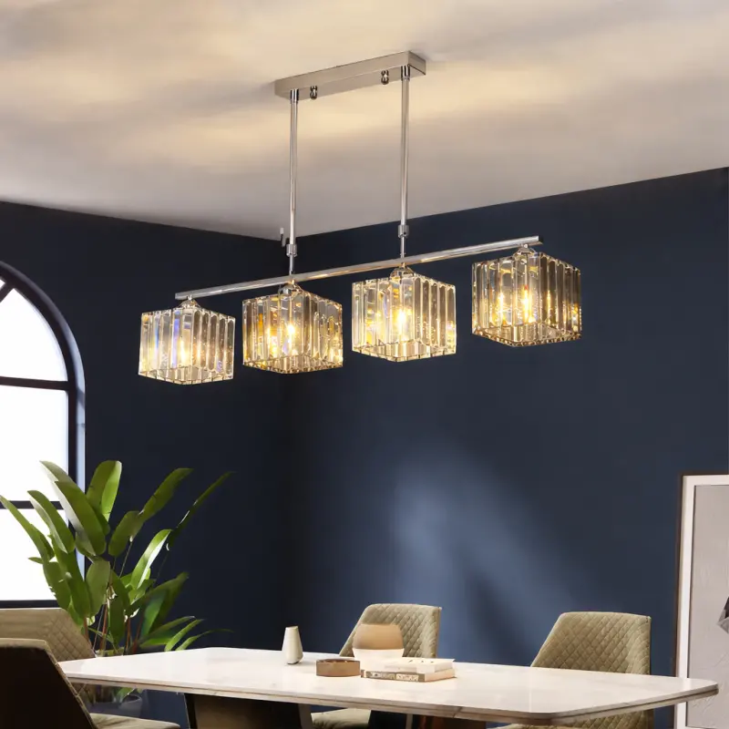 Previzualizare 3: Lustra Clasica Moderna Georgiana, LC116/4, 4x E27, Crom si Sticla Cenusie, Metal si Cristal, Abajur